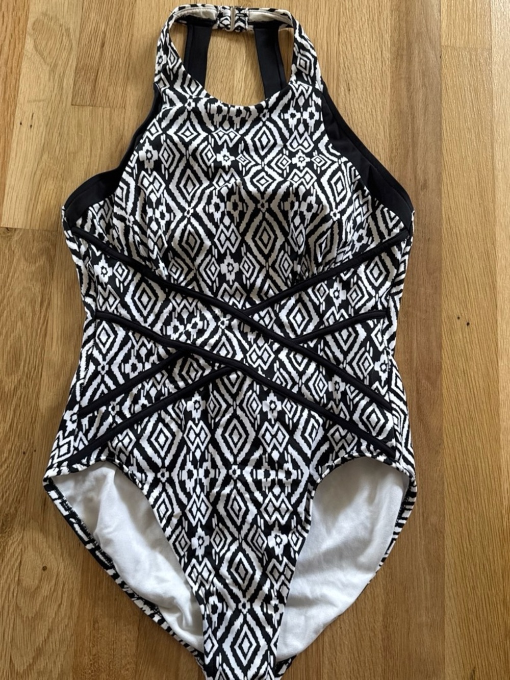 Black & White Geometric One-Piece Swimsuit